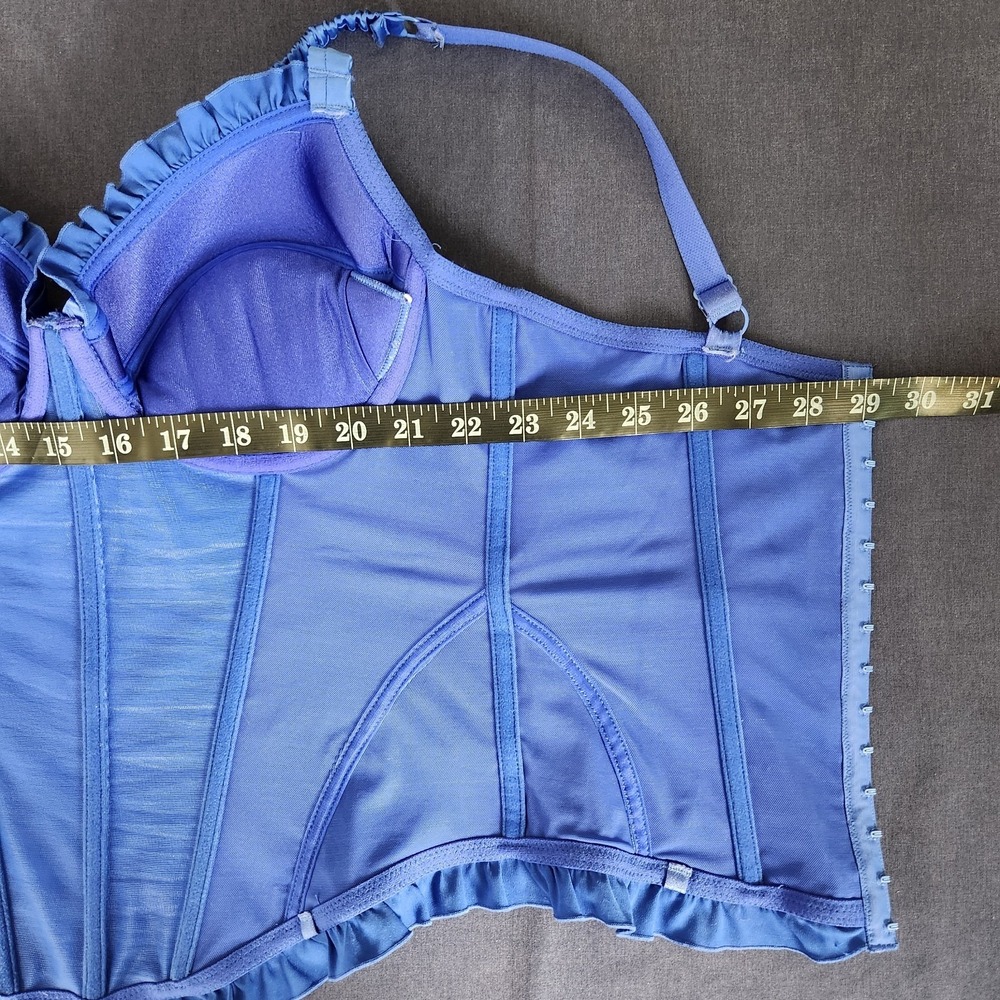 Royal Blue Satin Affinitas Y2K/2000s/ Edgy/Indie Bustier 38C - Picture 9 of 11